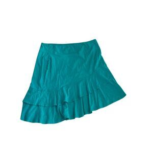 Toad & Co Womens Size L Pull On Stretch Skirt Organic Cotton A Line Blue